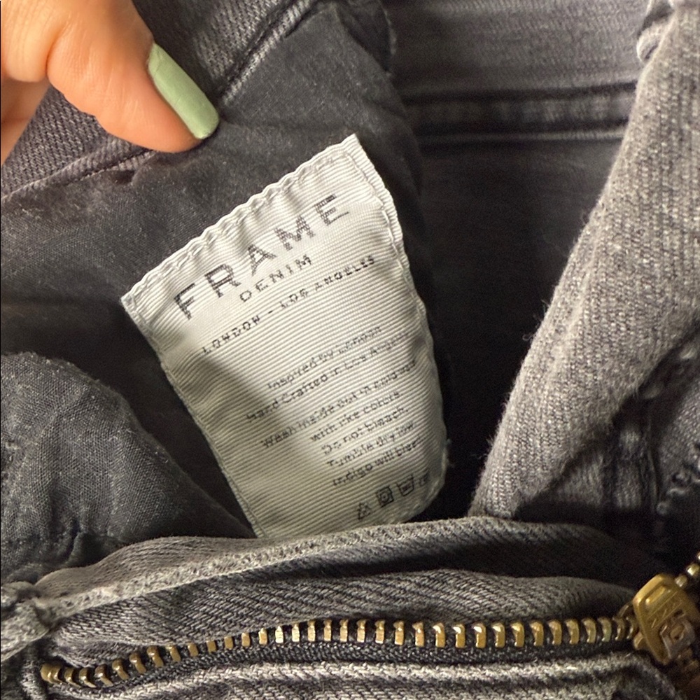 Frame Denim women black Washed Charcoal Skinny Jeans size 29 - Picture 11 of 11